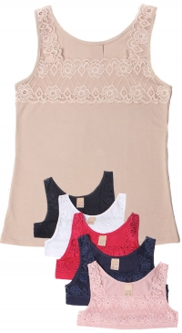 Plain tank top with lace