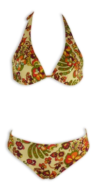 Printed swimsuit embroidered with sequins