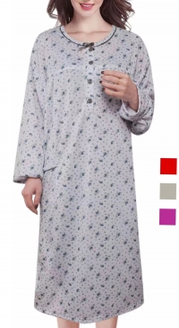 Plus size fleece cotton nightgown (from 48 to 56)