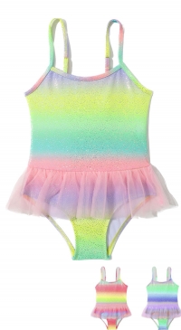 Girls' rainbow swimsuit and tutu