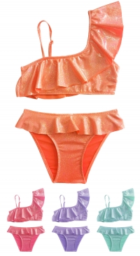 Children's bikini in glittery fabric