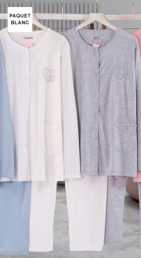 Cotton pajamas (from M to XXXL) WHITE