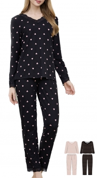 Plus size 2-piece polka dot pajamas