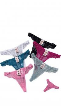 Colored lace thongs