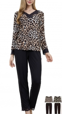 Leopard print pajamas 2 models