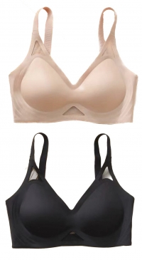 Silicone and veil underwire-free bras